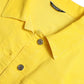 Chic Yellow Denim Button-Down Jacket