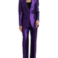 Elegant Purple Silk Single Breasted Suit