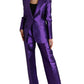 Elegant Purple Silk Single Breasted Suit