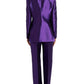 Elegant Purple Silk Single Breasted Suit