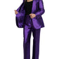 Elegant Purple Silk Single Breasted Suit