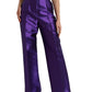 Elegant Purple Silk Single Breasted Suit