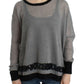 Chic Asymmetric Embellished Knit Sweater