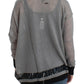 Chic Asymmetric Embellished Knit Sweater