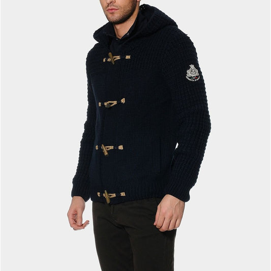 Blue Acrylic Men Sweater
