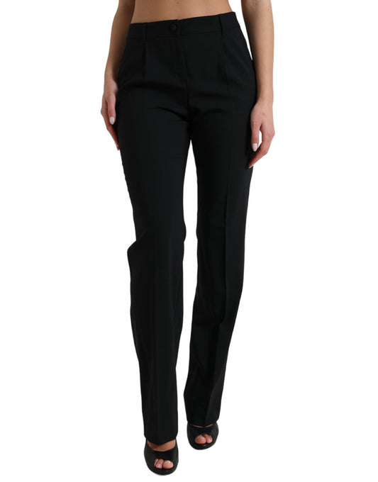 Elegant High-Waist Tapered Wool Pants