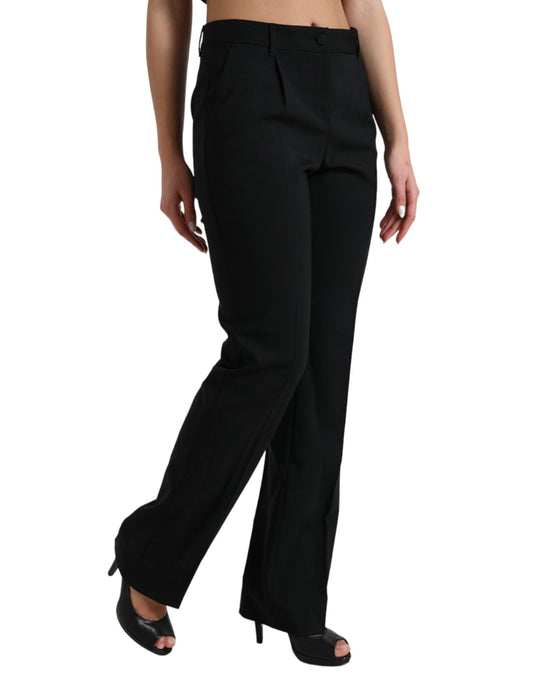 Elegant High-Waist Tapered Wool Pants