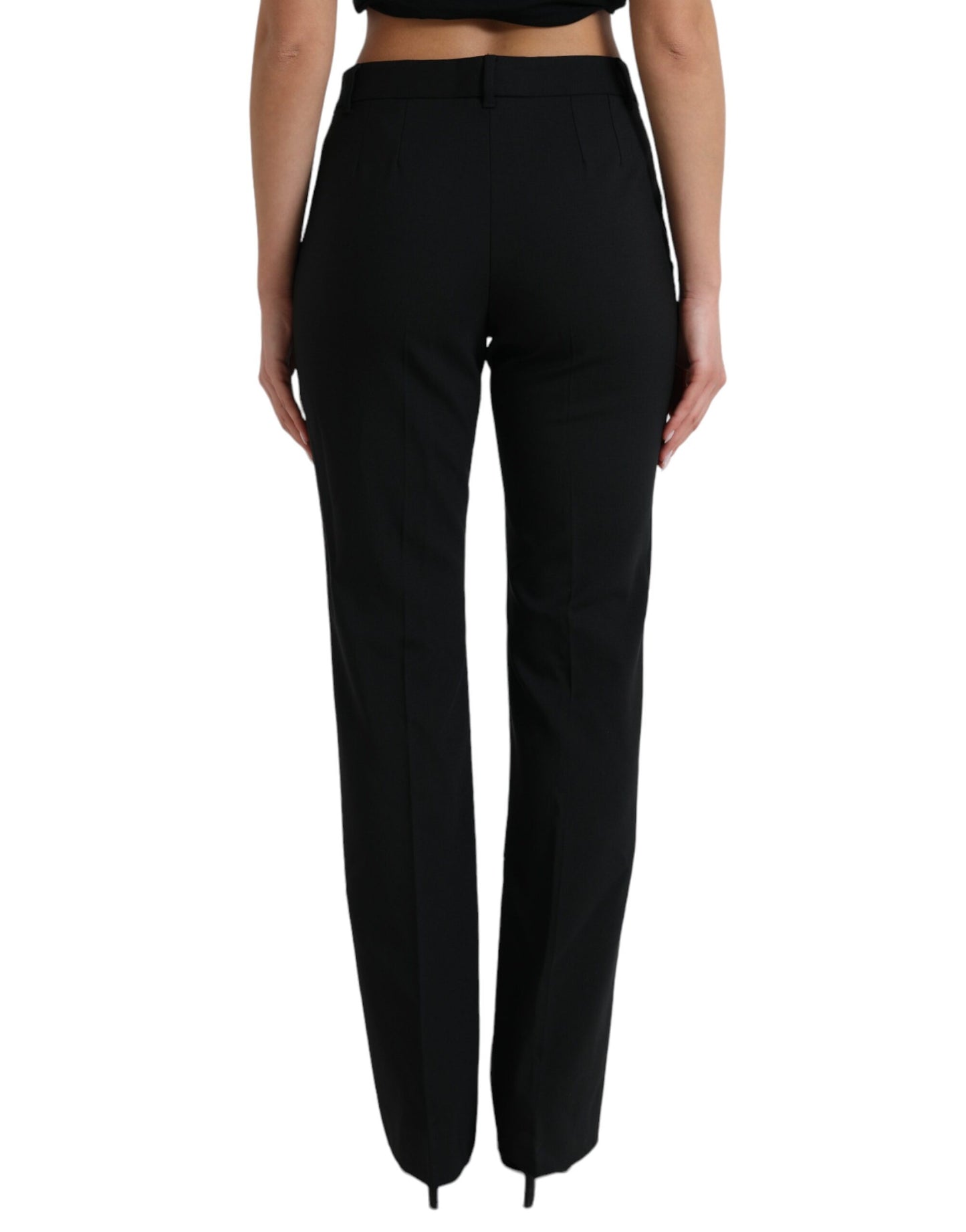 Elegant High-Waist Tapered Wool Pants
