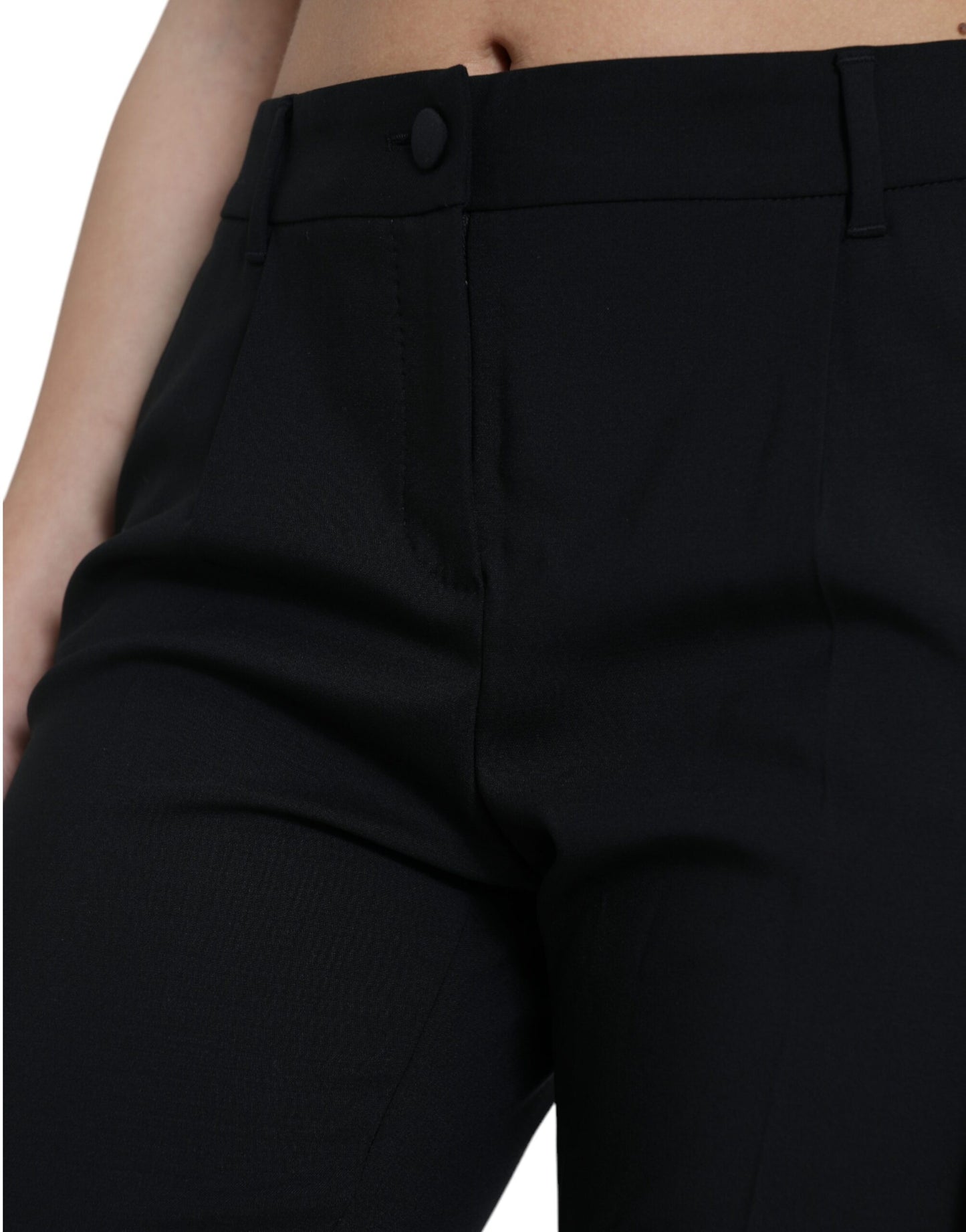 Elegant High-Waist Tapered Wool Pants