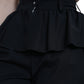 Elegant High Waist Ruffled Black Pants