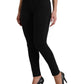 Elegant Mid Waist Black Skinny Jeans