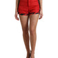 Chic Red High-Waist Hot Pants Shorts