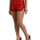 Chic Red High-Waist Hot Pants Shorts