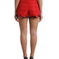 Chic Red High-Waist Hot Pants Shorts