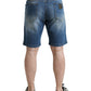 Exquisite Italian Designer Denim Bermuda Shorts