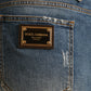 Exquisite Italian Designer Denim Bermuda Shorts