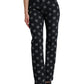 Chic Logo-Print High Waist Straight Jeans