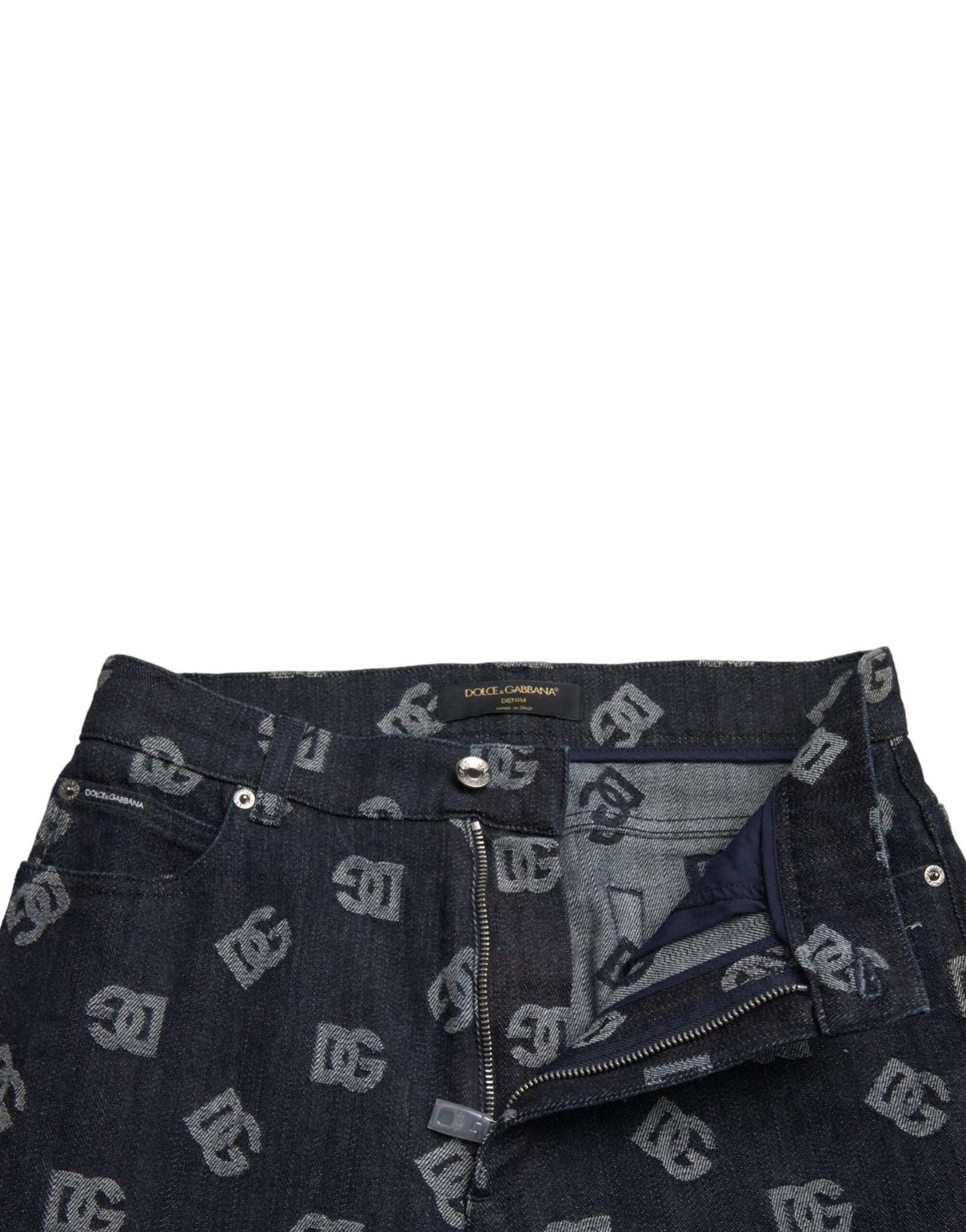 Chic Logo-Print High Waist Straight Jeans