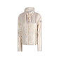 Pearlescent Nylon Jacket with Triple Zip Design