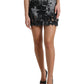 Chic High Waist Mini Denim Skirt with Lace Trim