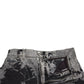 Chic High Waist Mini Denim Skirt with Lace Trim