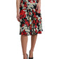 Floral A-Line Midi Silk Skirt - Elegant and Chic