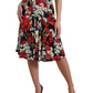 Floral A-Line Midi Silk Skirt - Elegant and Chic