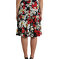 Floral A-Line Midi Silk Skirt - Elegant and Chic