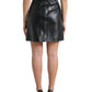 Elegant High-Waist Leather Mini Skirt