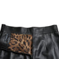 Elegant High-Waist Leather Mini Skirt