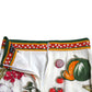 Elegant High-Waist Vegetable Print Silk Skirt