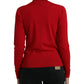 Elegant Red Turtleneck Wool Blend Sweater