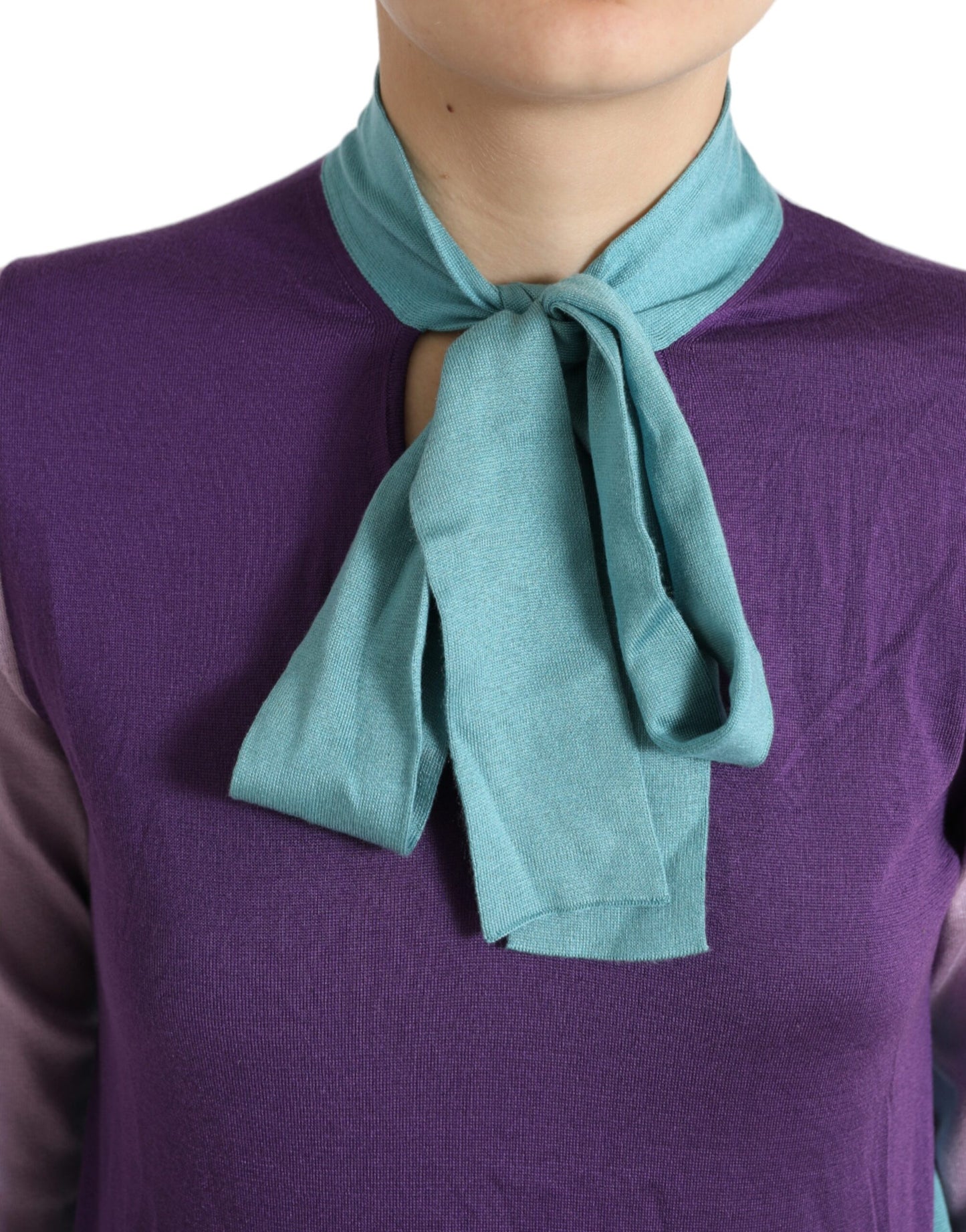 Silk Knitted Bow Sweater - Multicolor Luxury