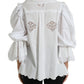 Elegant White Lace Trim Blouse Top