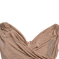 Elegant Beige V-Neck Sleeveless Sheer Tank Top