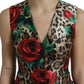 Floral Leopard Print Silk Waistcoat