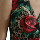Floral Leopard Print Silk Waistcoat