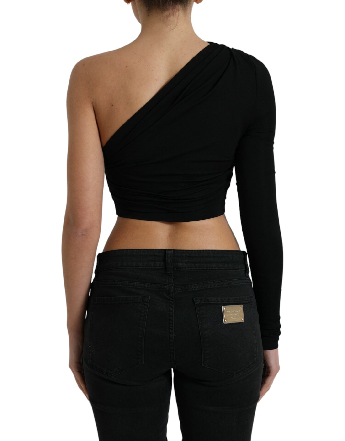 Chic One Shoulder Cropped Blouse