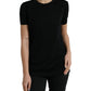 Elegant Wool Crew Neck Short Sleeve Top