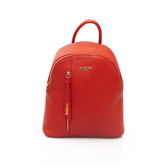 Red Polyethylene Women Backpack