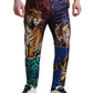Multicolor Tiger Print Loose Denim Jeans