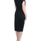 Elegant Black Knee-Length Viscose Dress