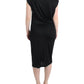 Elegant Black Knee-Length Viscose Dress