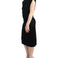 Elegant Black Knee-Length Viscose Dress