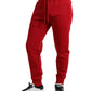 Sizzling Red Cotton Blend Jogger Pants