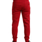 Sizzling Red Cotton Blend Jogger Pants