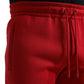 Sizzling Red Cotton Blend Jogger Pants