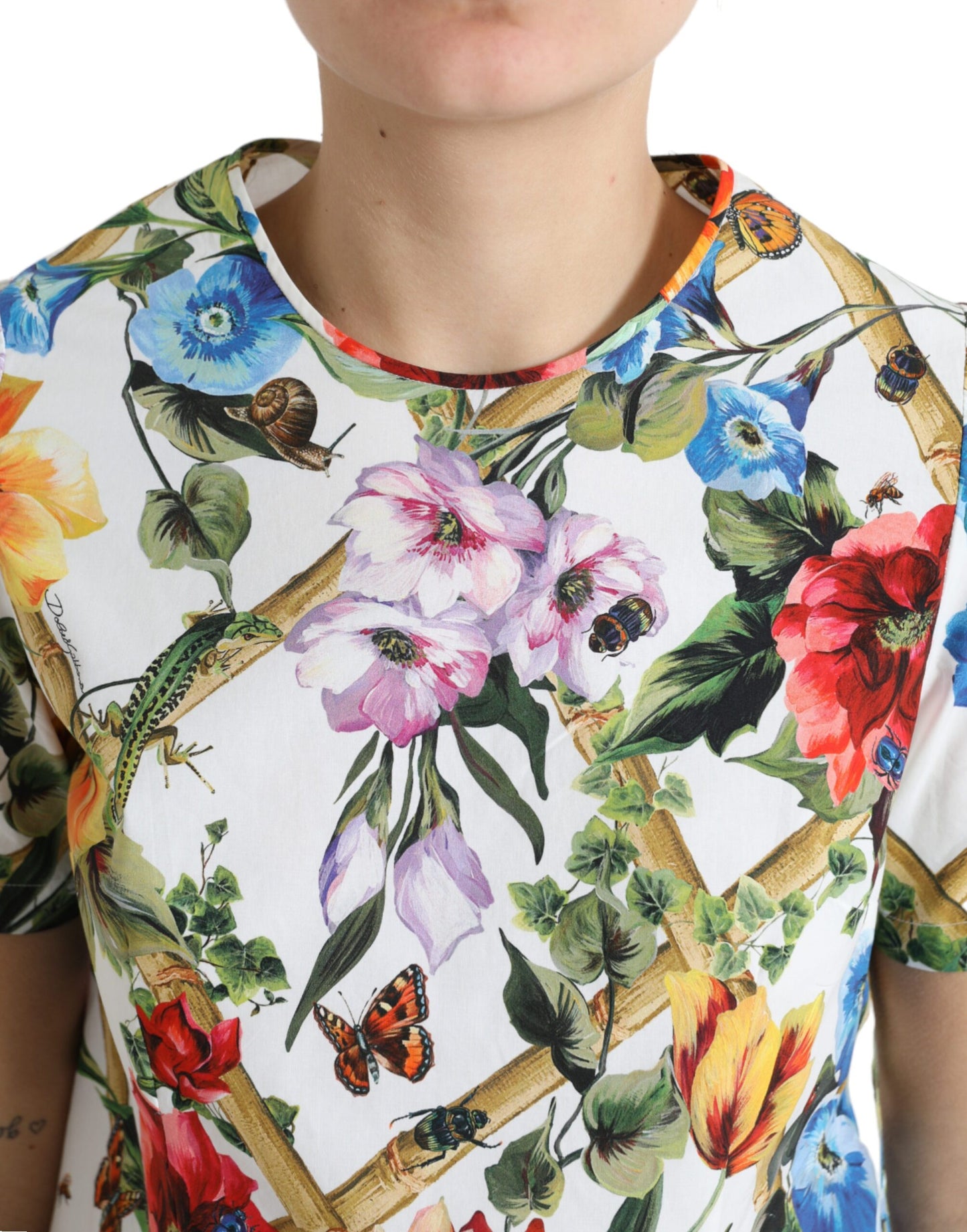Floral Cotton Round Neck Top