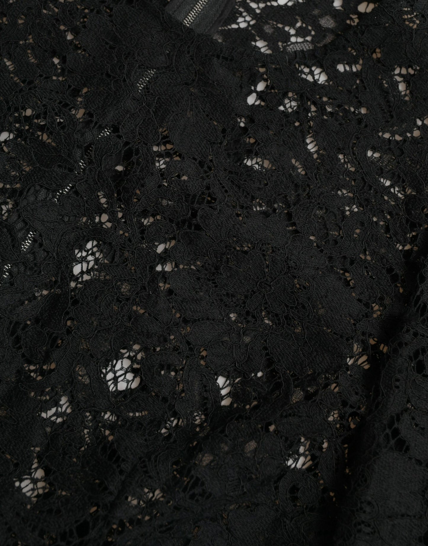 Elegant Black Floral Lace Midi Dress