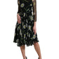 Elegant Floral Sheer A-Line Silk Dress